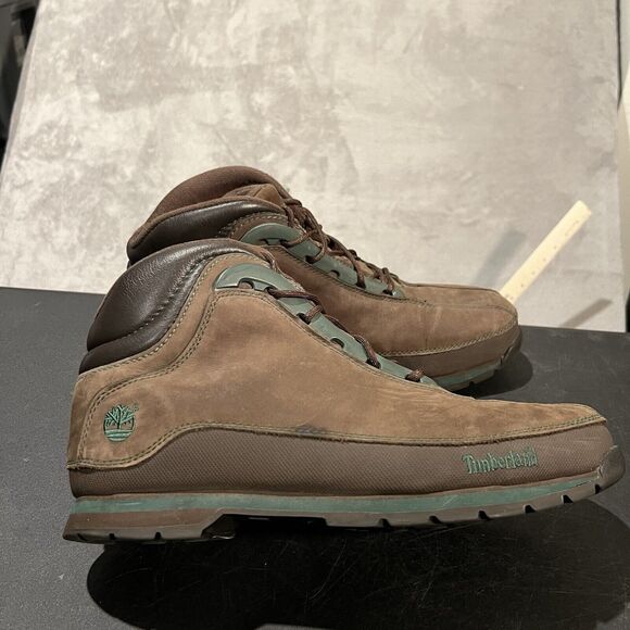Timberland Euro Dub Boots Men\'s 13 Brown Green 46086 3222 Hiking Boots